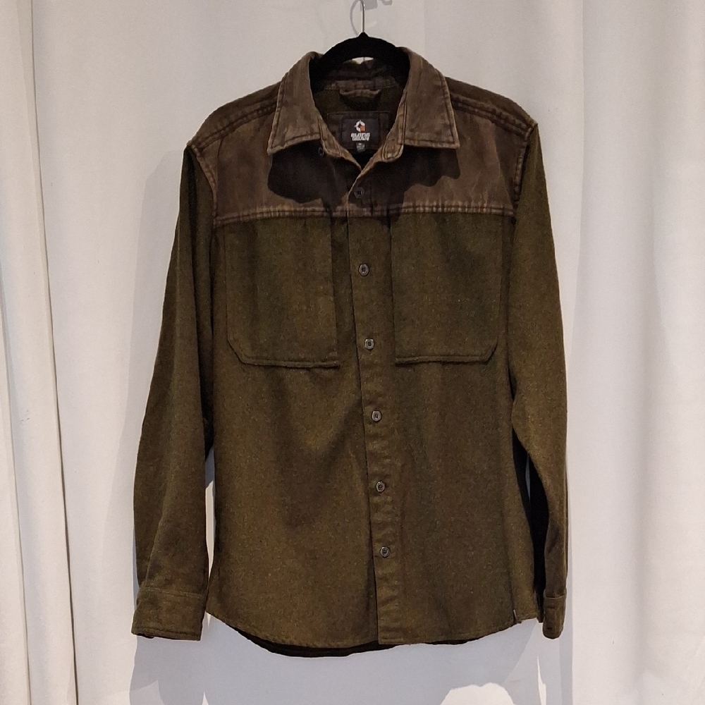 Guide Gear Men's Olive Green And  Brown Jacket Shacket Size M